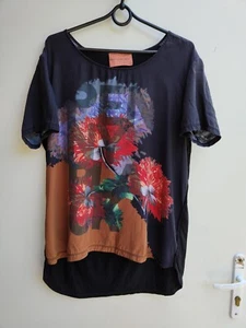 PENNYBLACK Women's Silk Tunic Top Size XL 100% Silk Floral Blouse Short Sleeve. - Picture 1 of 6