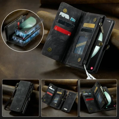 Luxury Magnetic Flip 2 in 1 Detachable Wallet Case Cover for Samsung and iPhone - Image 1 of 4