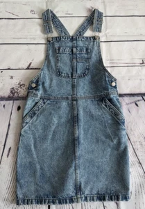 Girls Dungaree Pinafore Denim Dress Adjustable Straps 5 x Pockets 11 - 12 Years - Picture 1 of 16