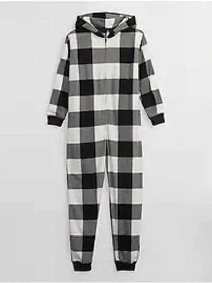 Nuevo con etiquetas Gap Niños Niños Niñas Pijama Polar Sudadera con Capucha Búfalo Cuadros Mameluco Talla 6 Foto 1 de 1