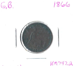 Coin Great Britain Farthing 1866 KM747.2, Victoria - Picture 1 of 3