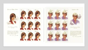 Estampilla de la princesa Diana en memoria de Tanzania 1997, montada sin montar o nunca montada Sc #1165-1166 - 2 hojas - Imagen 1 de 5