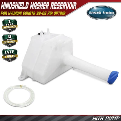 Depósito de lavadora de parabrisas con tapa y bomba para Hyundai Sonata 99-05 Kia Optima Foto 1 de 4
