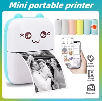 Portable thermal printer mini cat print photo pocket thermal label printer 58mm - Image 1 of 4
