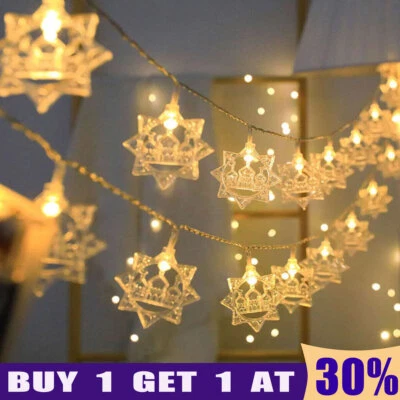 Ramadan Moon Star LED String Fairy Light EID Mubarak Kareem Islamic Muslim Decor