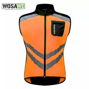 WOSAWE Cycling Vest Sleeveless Jacket MTB Bike Gilet Breathable Tops Hi-Viz Coat - Picture 1 of 14