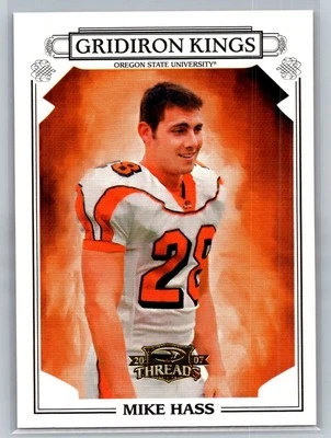 2007 Donruss Threads #CGK-30 Mike Hass College Gridiron Kings Gold F27 - Image 1 of 2