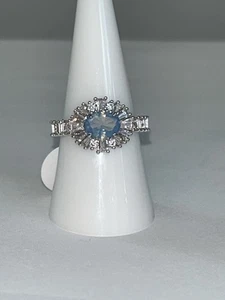 Size 8 A SUNKISSED MOMENT Blue Chalcedony on Rhodium Bomb Party NEW! - Picture 1 of 5
