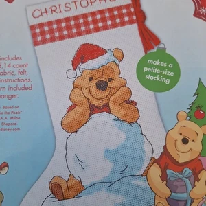 Disney Winnie the Pooh Mini Christmas Stocking Counted Cross Stitch Kit - Picture 1 of 3