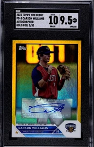 2023 Topps Pro Debut #PD-3 Carson Williams Gold Foil Auto /50 SGC 10/9.5 - Picture 1 of 2