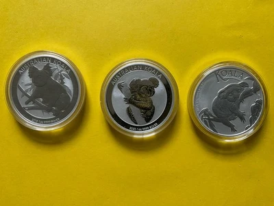 2018/2020/2022 Australian Koala 1 Ounce 3 Coin Lot In Mint Condition - Image 1 of 2