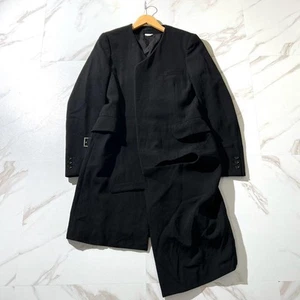 COMME des GARCONS HOMME PLUS 22AW No Collar Jacket Long coat Size:S asymmetry - Picture 1 of 11