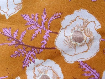 1yd Poppy Flower Quilt Fabric Orange Unruly Nature JEN HEWETT RUBY STAR SOCIETY - Image 1 of 4