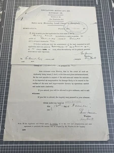 ORIGINAL HANDWRITTEN DOCUMENT MINERS LAND RECEIPT 1913 ARDLETHAN NSW GOLD MINING - Picture 1 of 5