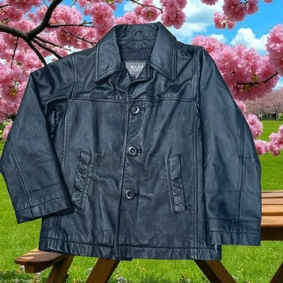 Wilsons кожаная куртка Kids средний с подкладкой пуговицы девочек мальчиков молодежи карманы пальто - Изображение 1 из 4