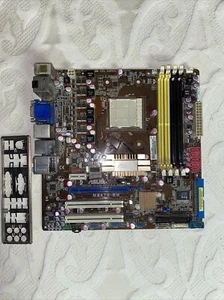 (AS IS) Broken AMD Asus M3A78-EM Mid-ATX DDR2 AM2 Motherboard + I/O shield - Picture 1 of 7