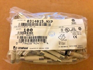 100 Stück 0314015.HXP Littelfuse 250V 15A Fast Acting 0314015HXP - Picture 1 of 1