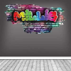 Graffiti Name Custom Personalized Vinyl Wall Sticker DIY Room Decor Kids - Picture 1 of 5