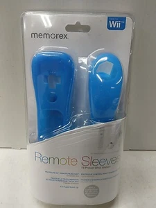 Wii Memorex Remote Nunchuk Sleeves Blue Games Protection Grip Silicone New - Picture 1 of 6
