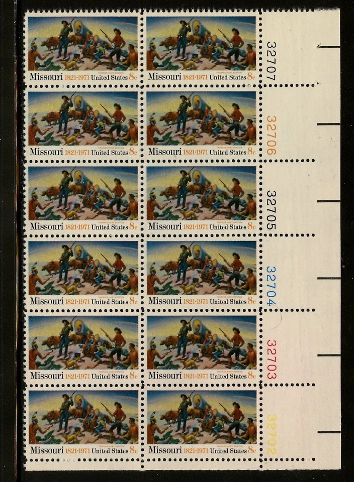 US 1426, 1971 8c MISSOURI STATEHOOD, LR PBOF12, MNH (US1504K) - Image 1 of 1
