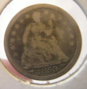 SUPER NICE ARROWS 1853 SILVER SEATED LIBERTY HALF DIME - Picture 1 of 3