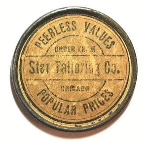 Chicago Il. Espejo publicitario Peerless Values Star Talioring Co Metal 48 mm - Imagen 1 de 2