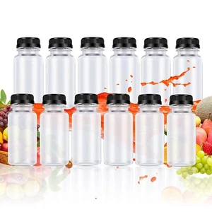 12 Pcs Plastic Juice Bottle Reusable Drink Containers For Juice Milk Smoothie... - Picture 1 of 6