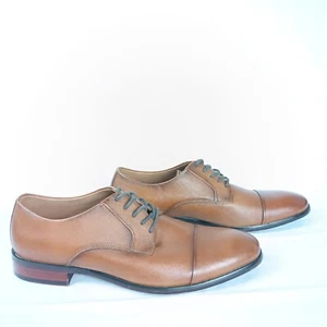 Aldo Oxford Derby Shoe Mens Size 9M Style KNAGGS Almond Toe Burnished Leather - Picture 1 of 12