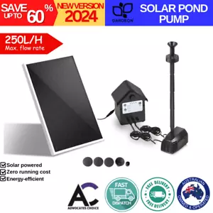 Solar Powered Water Pond Pump Submersible With Battery Outdoor NEW - Picture 1 of 8