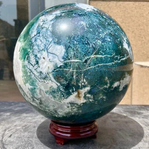 Bola de cristal de ágata de hierba de agua natural de 23,76 lb bola de energía de cuarzo - Imagen 1 de 18