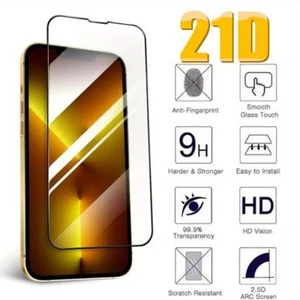 Full Cover Screen Protector For iPhone 11,12,13,14,15,16 Pro MAX Tempered Glass - Picture 1 of 7