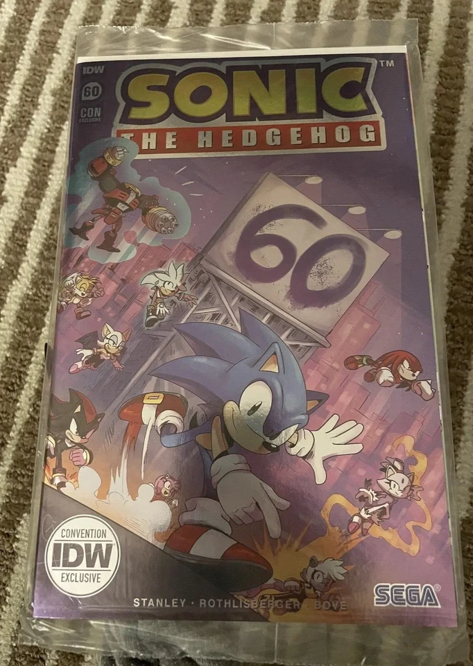 SDCC 2023 独家 IDW Sonic The Hedgehog #60 银箔变体封面漫画 — 第 1/1 张图片