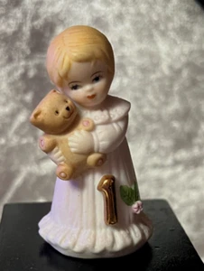 Enesco  Growing Up Birthday Girls Age 1 Porcelain Blonde Figurine 1981 Vintage - Picture 1 of 4