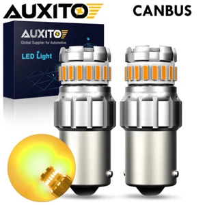 AUXITO 1156 7506 LED Turn Signal Light Amber Canbus No Hyper Flash Error Free 2X - Picture 1 of 12