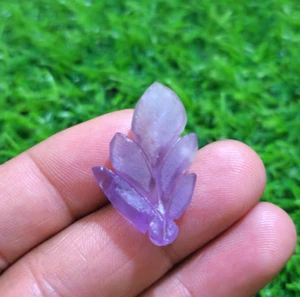 27.30 Carat Natural Raw Purple & Yellow Ametrine Flower Carving Loose Gemstone - Picture 1 of 7