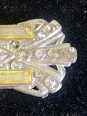 Vintage Art Deco Rhinestone 2 Piece Silver Tone Buckle Set (Please Read) - Image 1 of 4