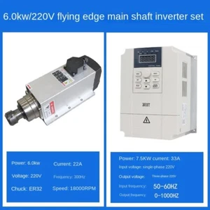 6KW/7.5KW air-cooled spindle motor + inverter package set 18000rpm 300Hz  - Picture 1 of 18