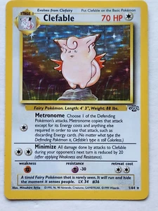 Pokemon Juego de Cartas Coleccionables Clefable Jungle Unlimited 1999 1/64 Holo Raro LP De Colección WOTC - Imagen 1 de 11