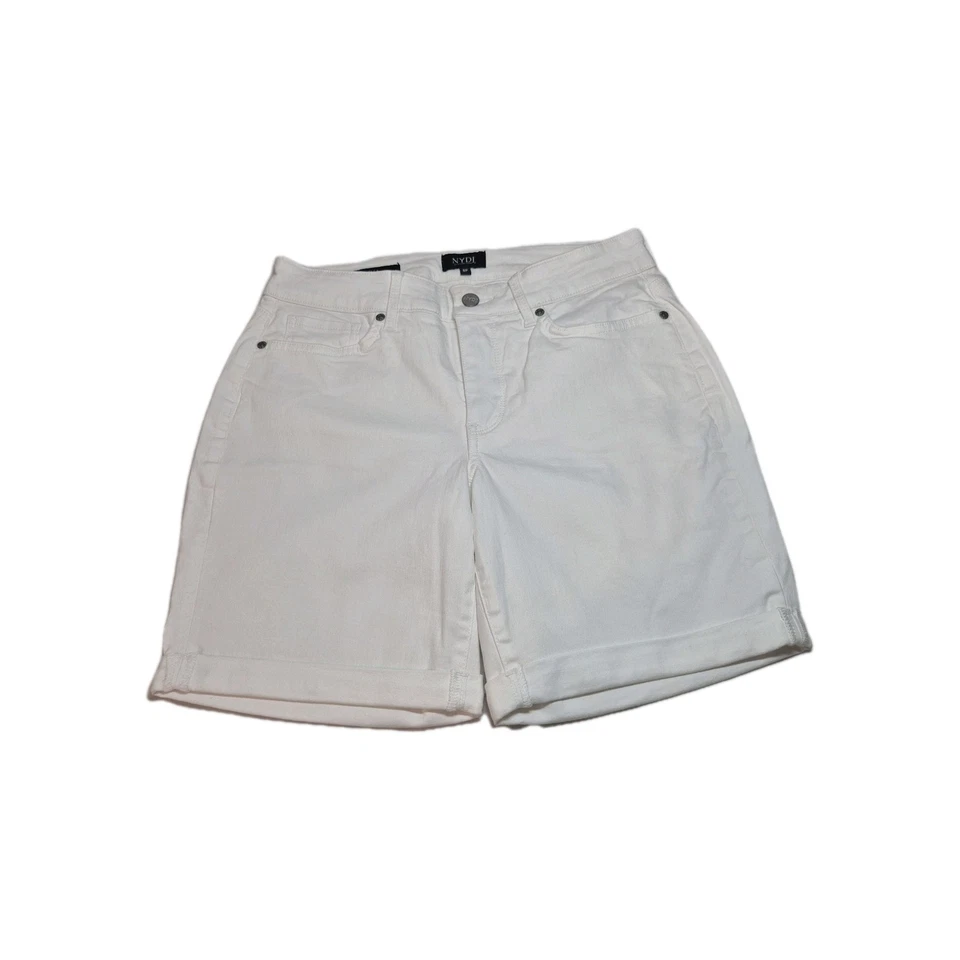 NYDJ Women's Shorts Optic White Size 22w Plus Bermuda Ella Side Slits #449