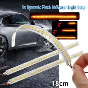 12V Dynamic 18cm LED Car Side Rear Mirror Turn Signal Indicator Light Strip Lamp - Picture 1 of 5