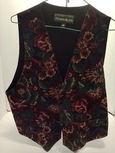 Outback Red Vintage Multicolor Floral Tapestry Women's Vest Size Med (Missing... - Picture 1 of 5