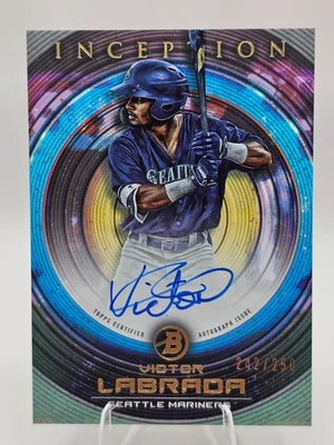 2022 Bowman Inception Victor Labrada Auto /250 Seattle Mariners Prospect AU - Image 1 of 2