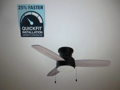 Home Decorators Ashby Park 44 in. LED Matte Black Ceiling Fan with Light - Image 1 of 4