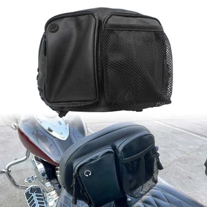 Schwarze Fahrer Rückenlehne Organizer Tasche für Harley Touring Road Tri Glide - Picture 1 of 19
