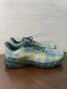 Brooks Launch 8 “Run Lucky” Plaid Green Women’s Size 9.5 Running Shoes Sneakers - Picture 1 of 11