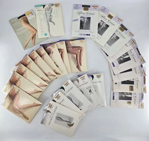 24 Lot QUEEN SHORT Sheerest Support Pantyhose Sandalfoot - Different Colors - Picture 1 of 16