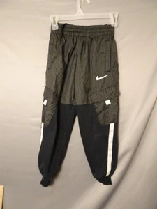Nike Pants Youth Black Plaid Cargo Joggers Swoosh Logo Athletic Streetwear - Picture 1 of 15