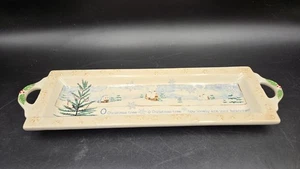 Christmas Stoneware Hand painted Cheese Tray. Russ - Bild 1 von 6