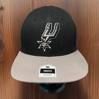 San Antonio Spurs NBA Basketball Snapback Hat Cap Black Gray New Fast Ship  - Imagem 1 de 4