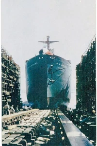 Richmond Shipyards Launching The Liberty Ship M H DeYoung 1950 CA - Picture 1 of 2